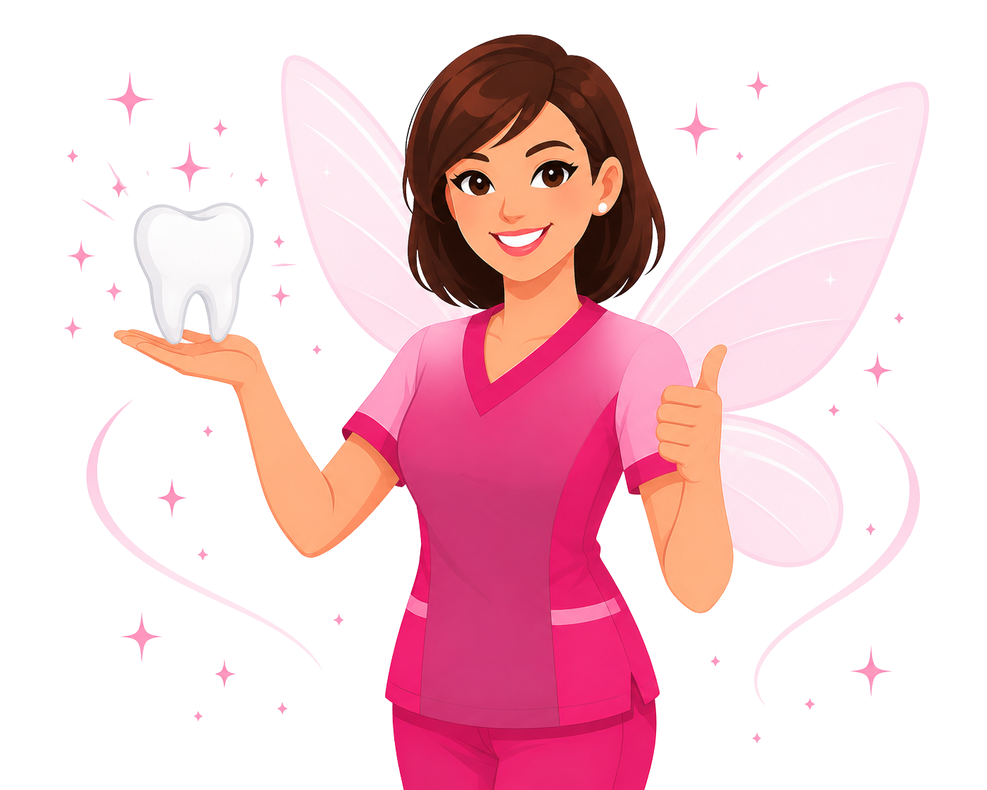 The Sparkle Fairy with sparkling tooth